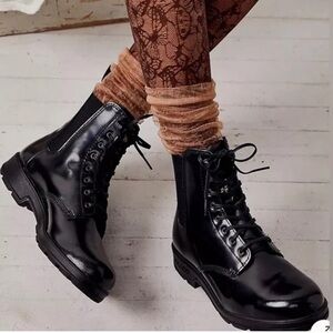 Blundstone Lace Up Gore Boots Leather black brush US 8.5 BL 2219